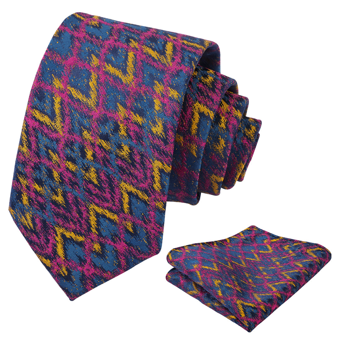 Mens 3.15'' Necktie with Pocket Square Novelty Tie Set-147