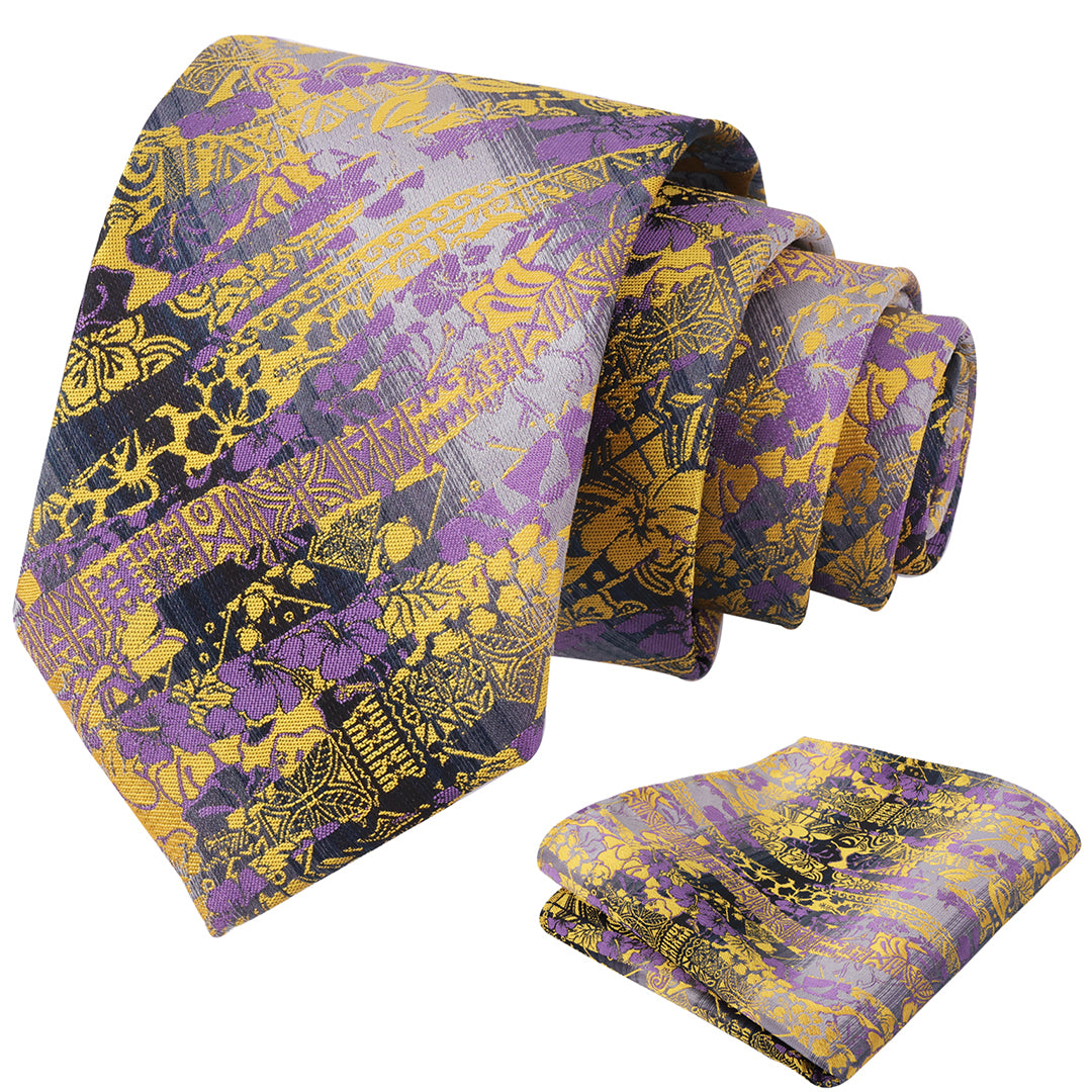 Mens 3.15'' Necktie with Pocket Square Novelty Tie Set-147