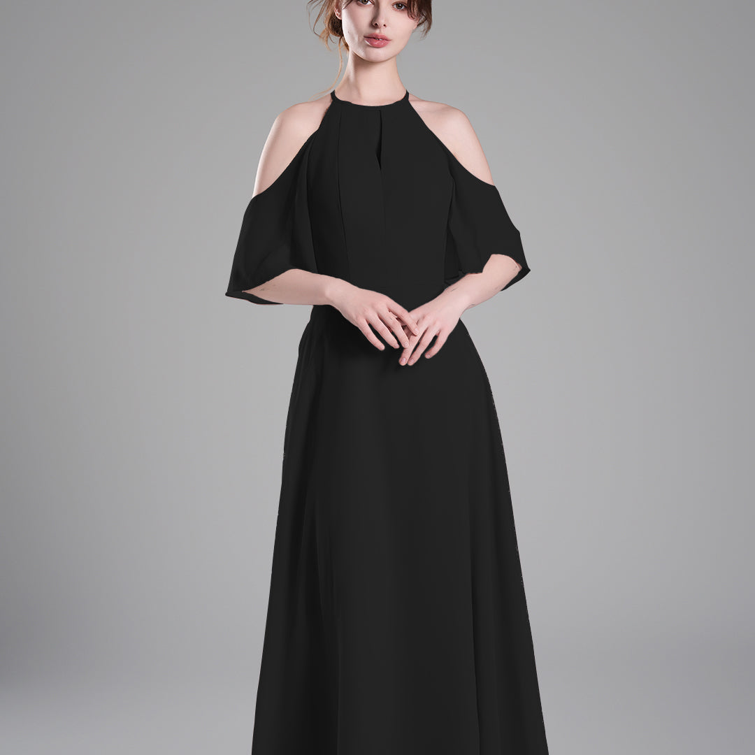 Halter Neck Flowing Sleeves High Waist Dresses
