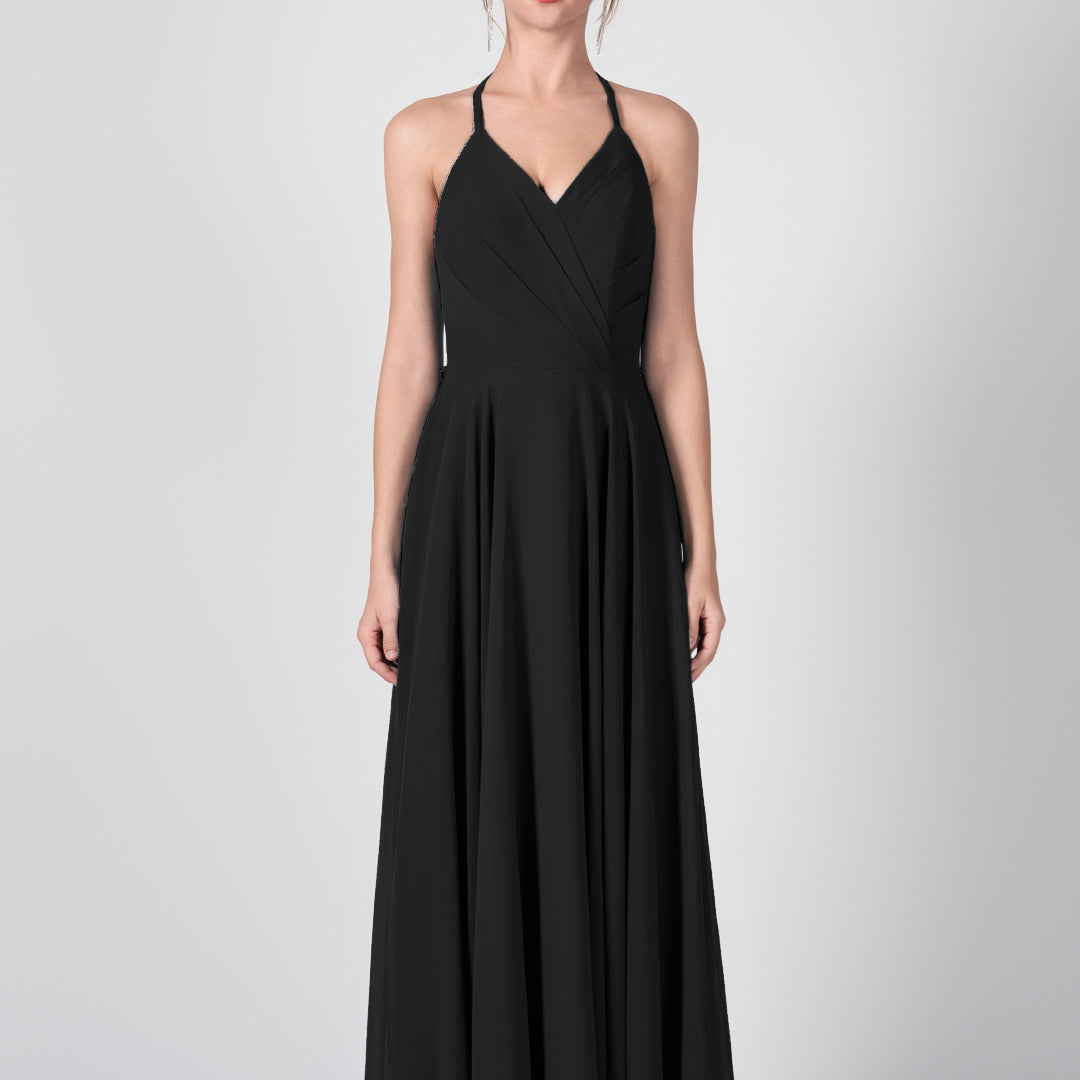 Robes trapèze à bretelles et dos ouvert à volants