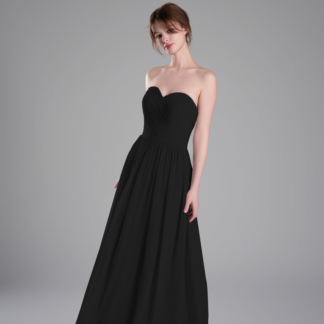 Sweetheart Neckline Pleated Bodice A-Line Dresses