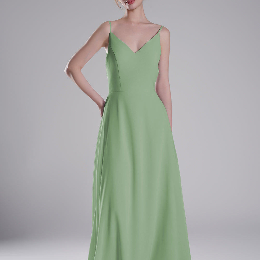 Spaghetti Straps Open Back With Tie Detail Dresses