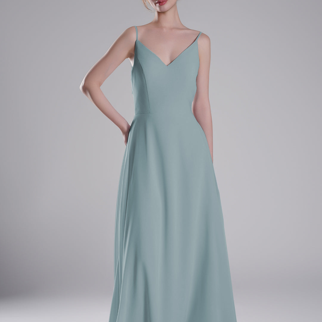 Spaghetti Straps Open Back With Tie Detail Dresses