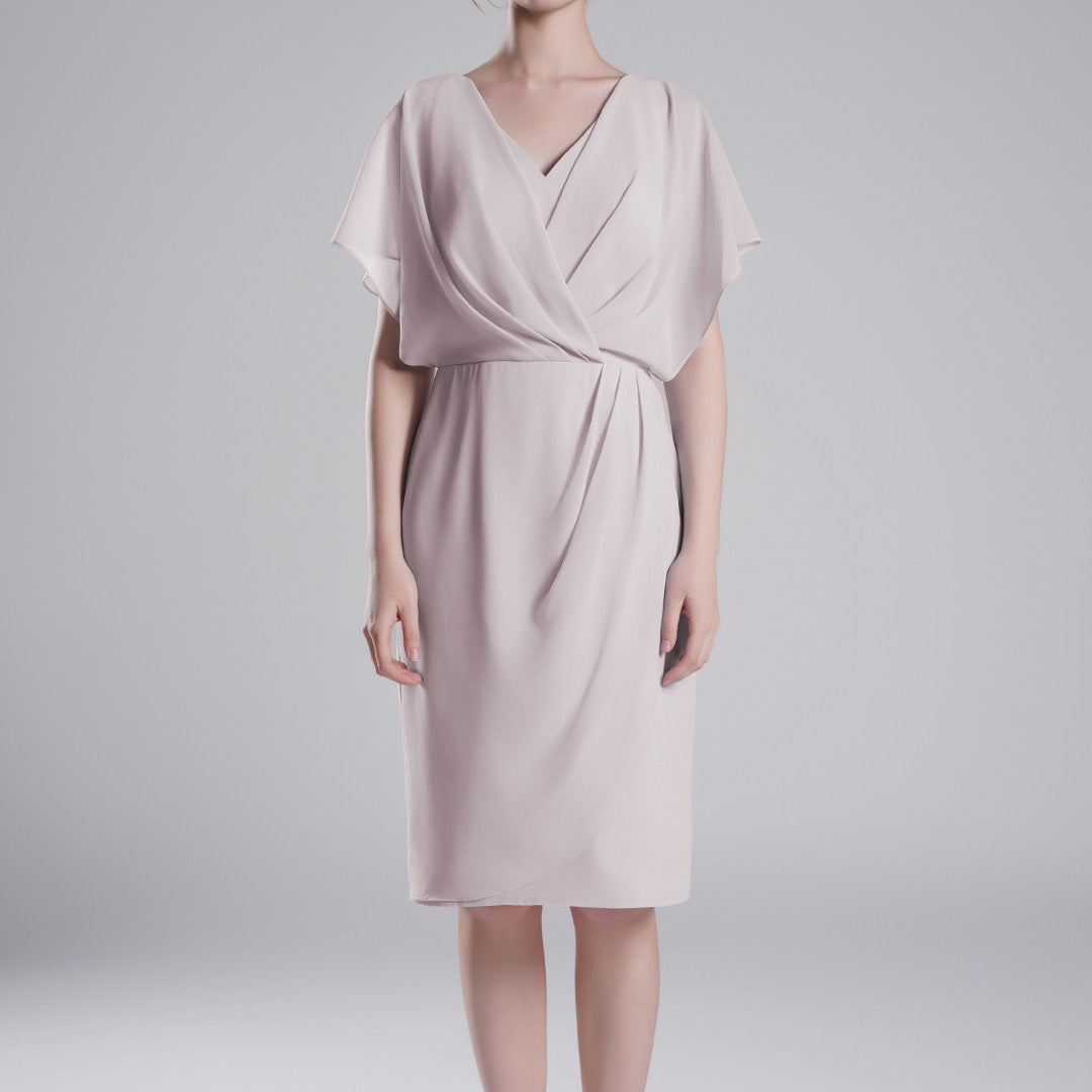 V-Neck Flowy Butterfly Sleeves Asymmetrical Wrap Dresses