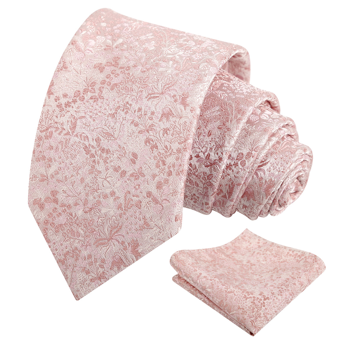 Mens Fresh Ditsy Floral Tie Set with Pocket Square for Spring Events-930
