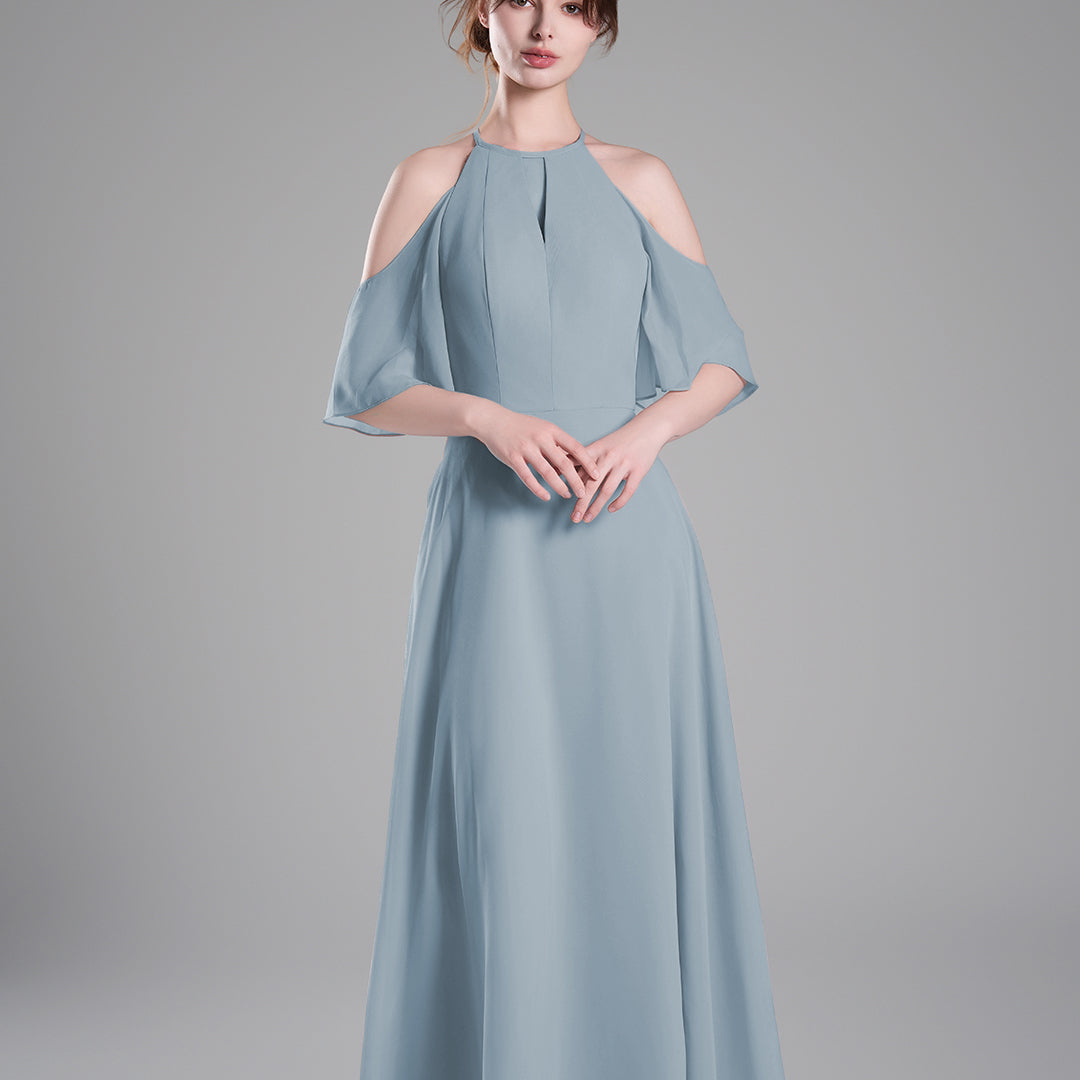 Halter Neck Flowing Sleeves High Waist Dresses