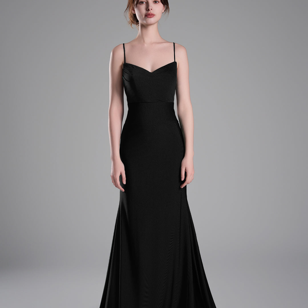 Spaghetti Straps Ruched Bodice Lace-Up Dresses