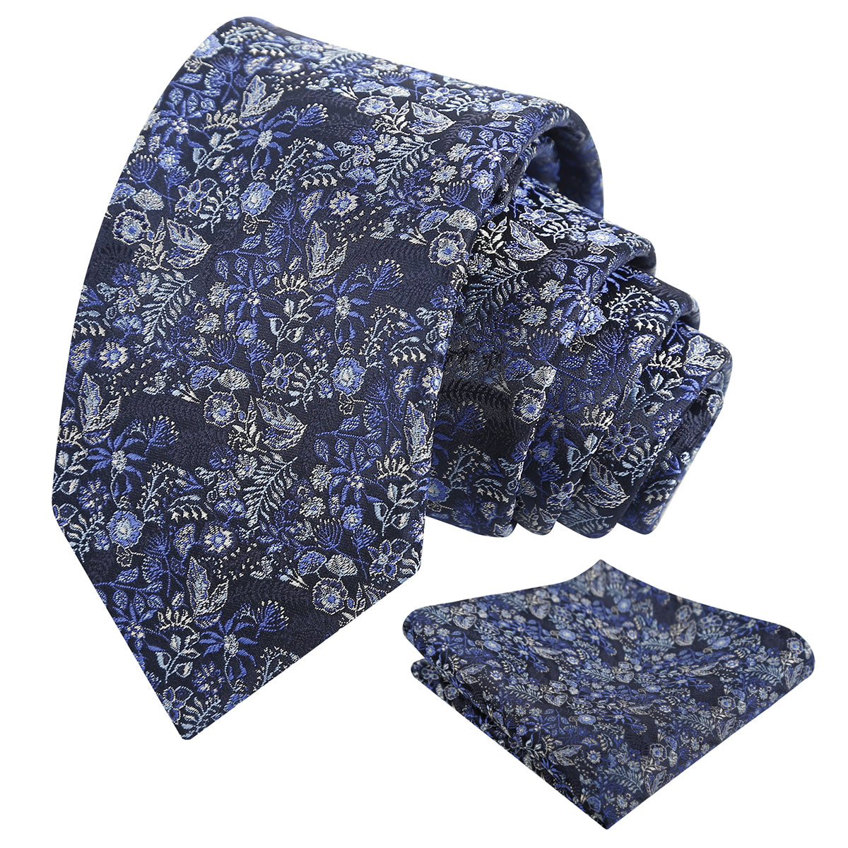 Mens Fresh Ditsy Floral Tie Set with Pocket Square for Spring Events-930