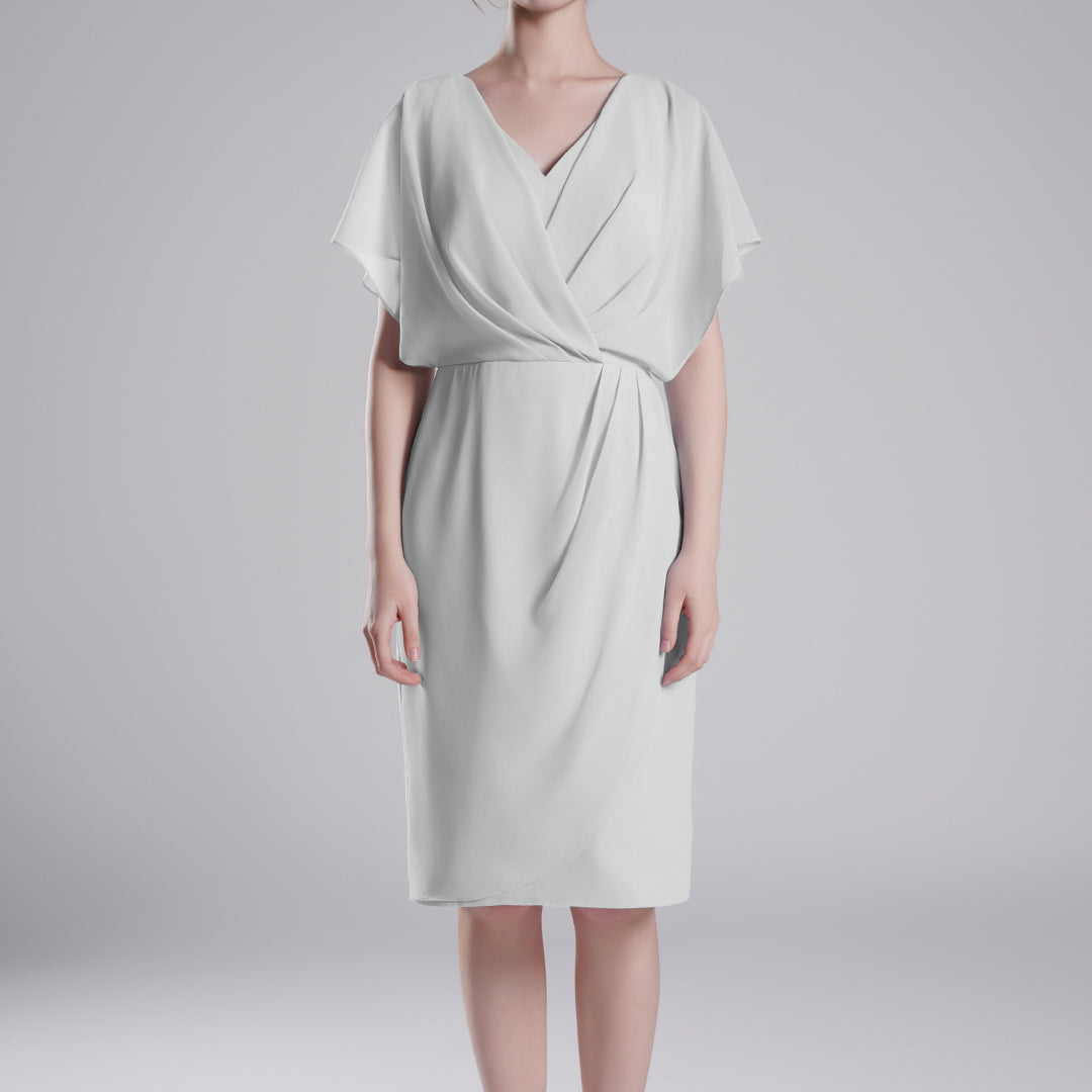 V-Neck Flowy Butterfly Sleeves Asymmetrical Wrap Dresses