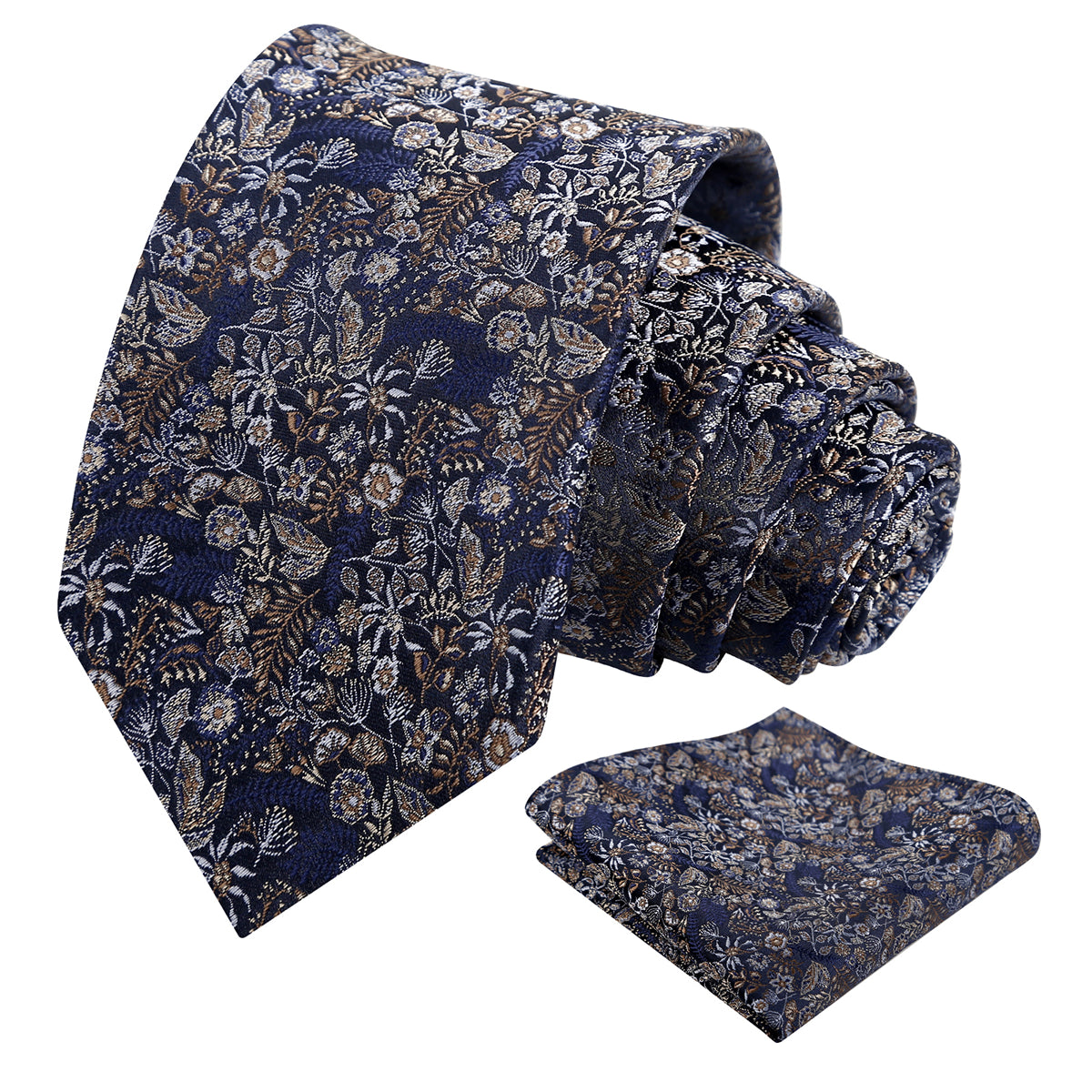 Mens Fresh Ditsy Floral Tie Set with Pocket Square for Spring Events-930
