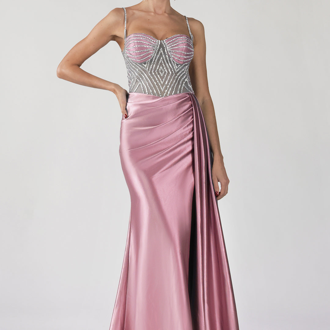 Spaghetti Straps Embellished Bodice Dresses