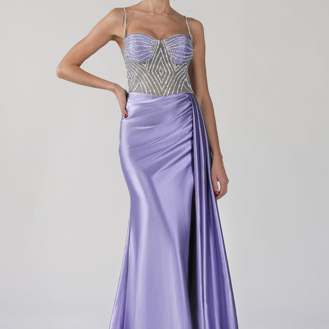 Spaghetti Straps Embellished Bodice Dresses