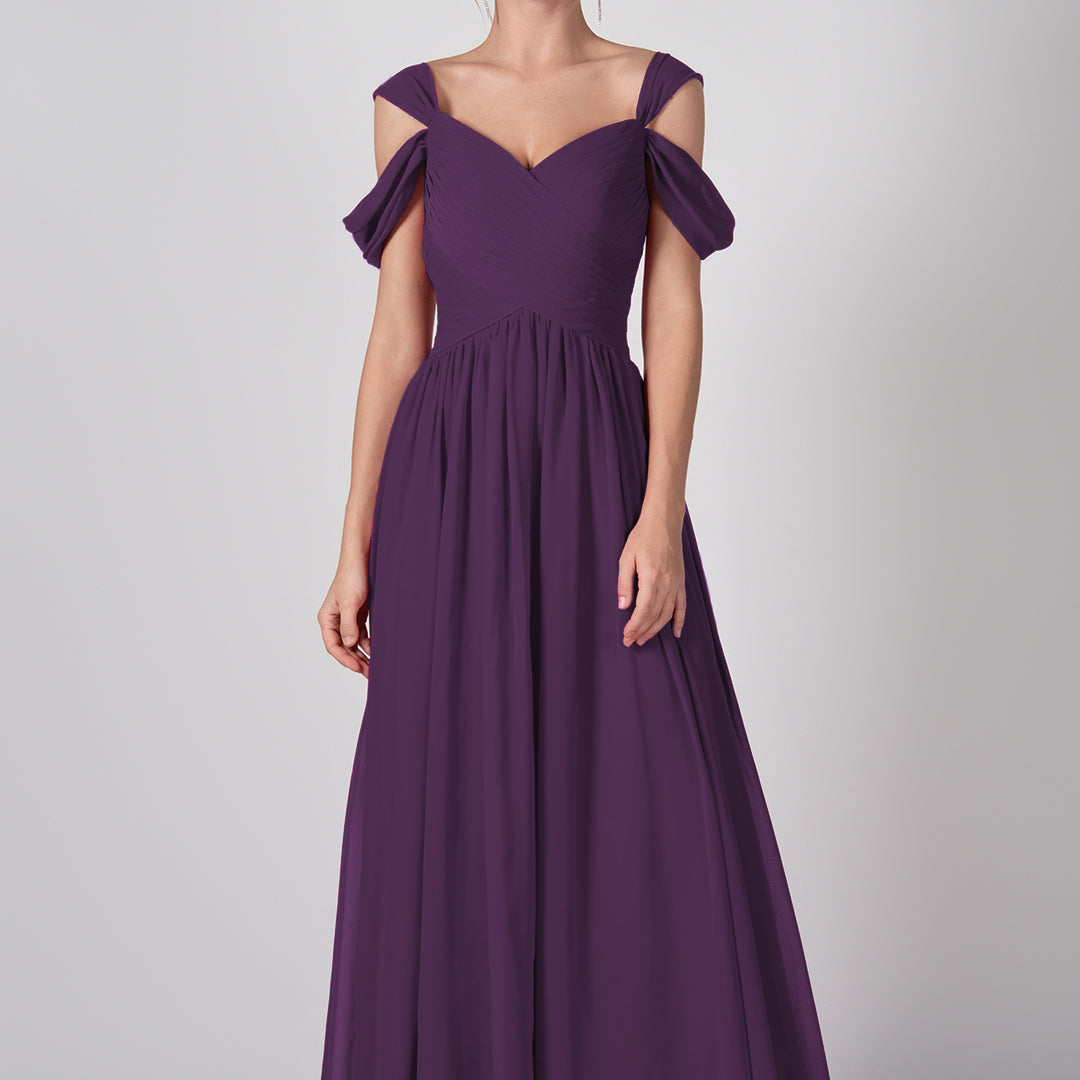 Drop Shoulder Pleated Chiffon Lace-up Dresses
