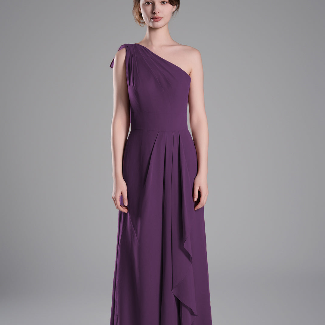 One-Shoulder Layered Drapes Flowing Mini Dresses