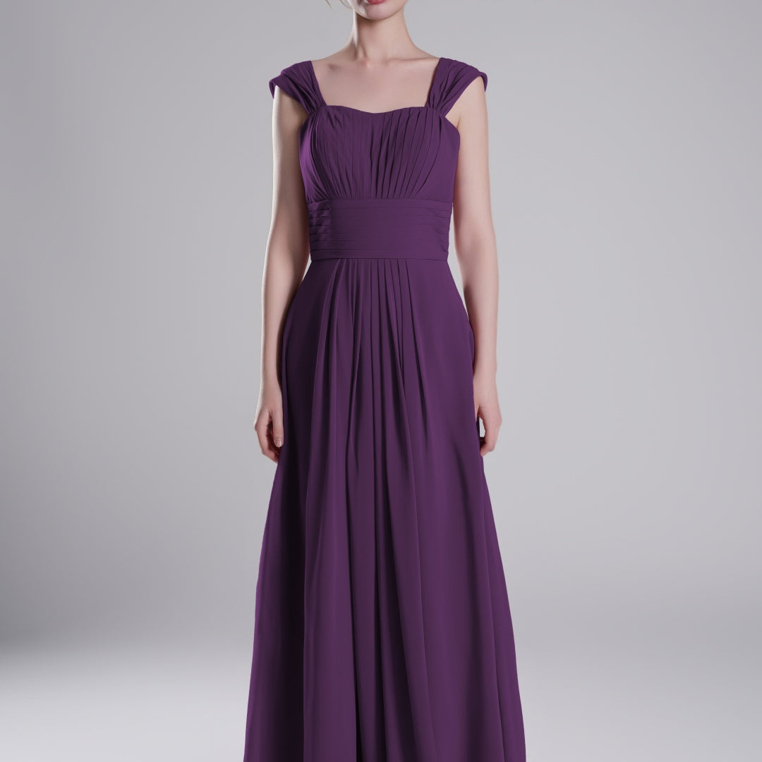 Sculpted Shoulders Pleated High Waist Dresses