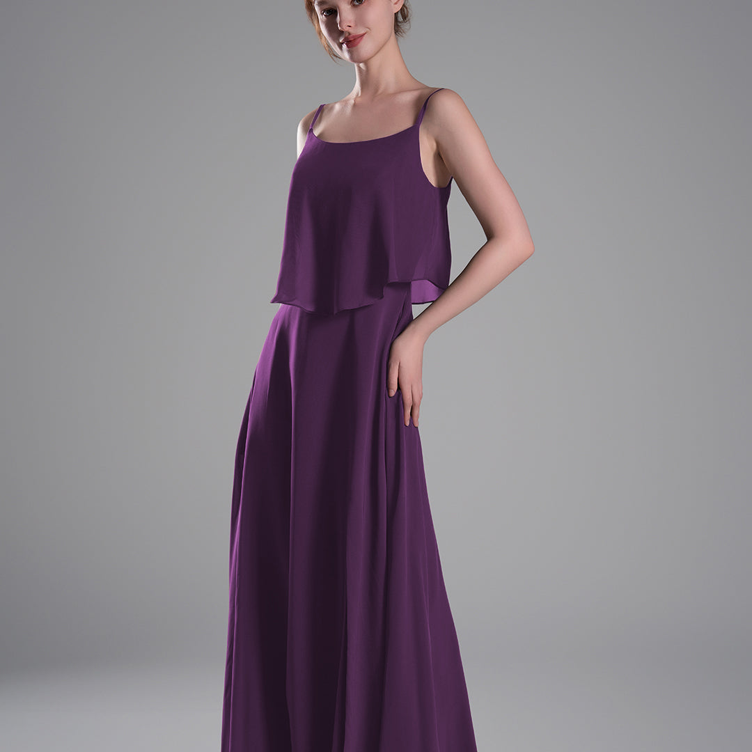 Spaghetti Straps FlowIing Hem Side Slits Dresses