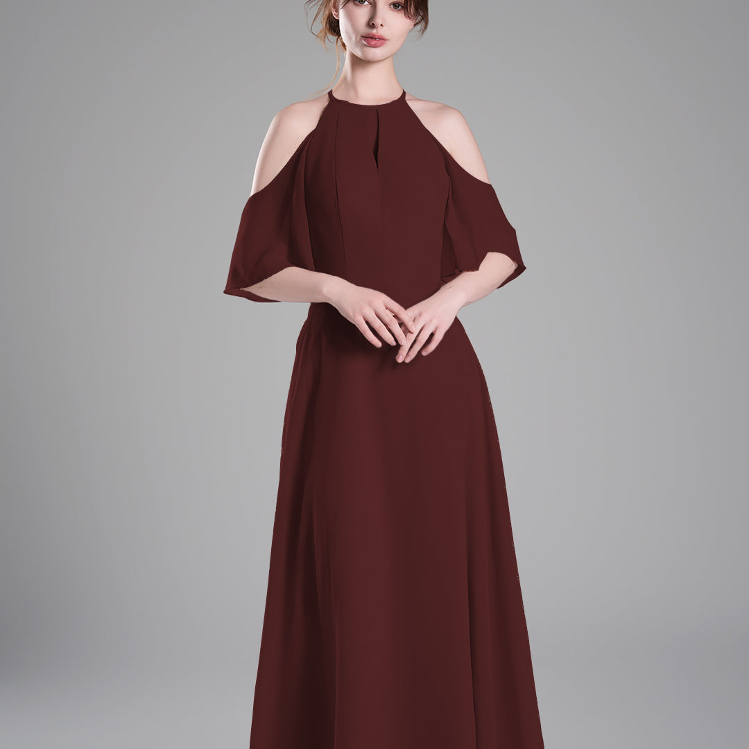 Halter Neck Flowing Sleeves High Waist Dresses