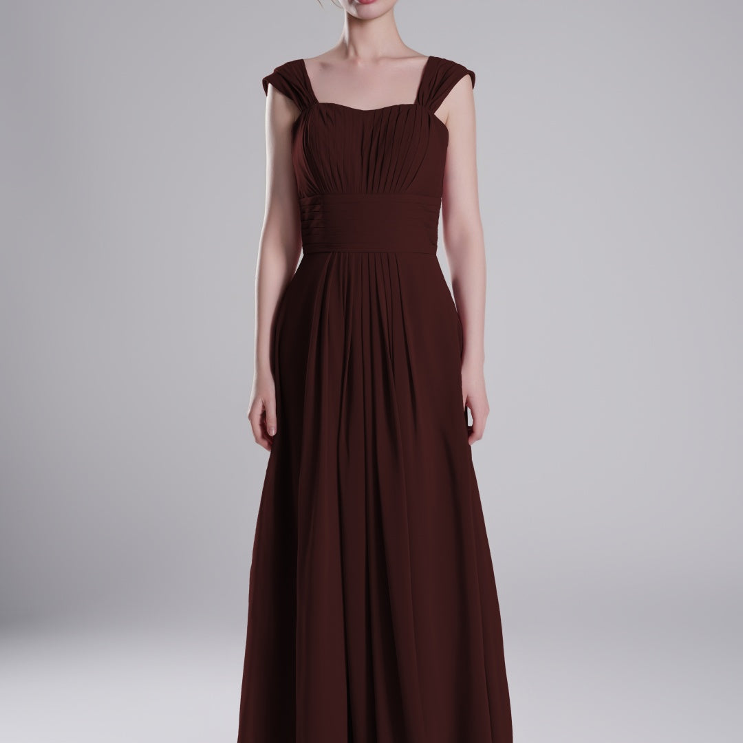 Sculpted Shoulders Pleated High Waist Dresses