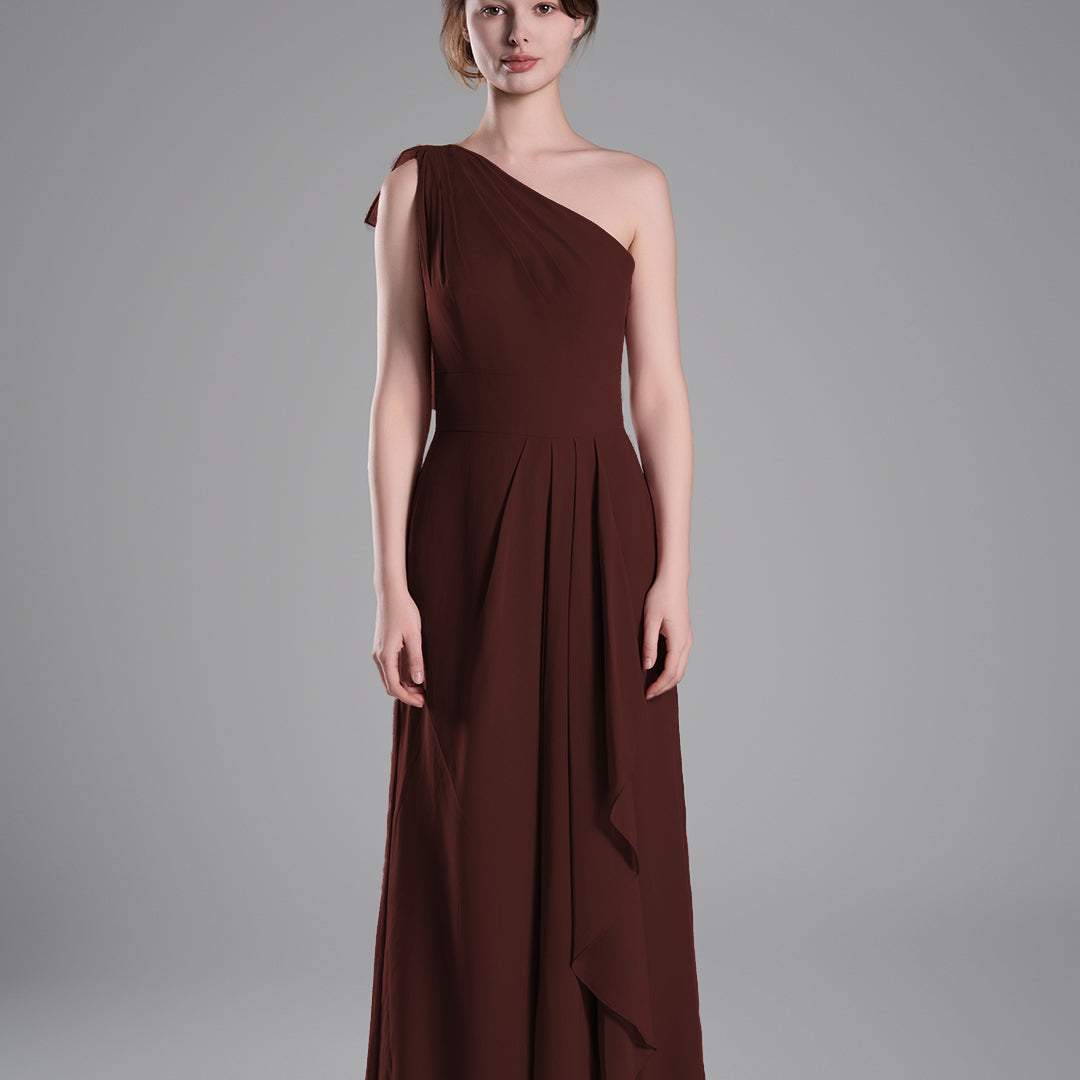 One-Shoulder Layered Drapes Flowing Mini Dresses