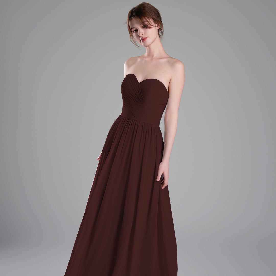 Sweetheart Neckline Pleated Bodice A-Line Dresses