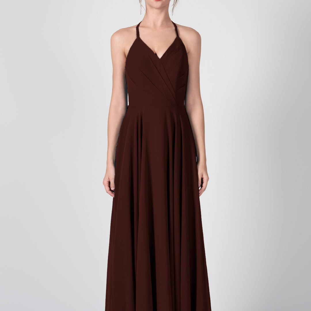 Robes trapèze à bretelles et dos ouvert à volants