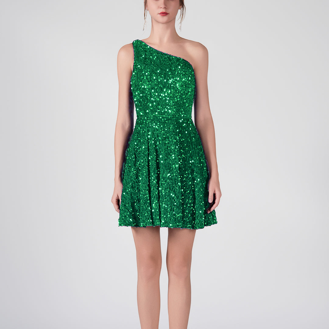 Robes à jupe évasée à sequins à une épaule