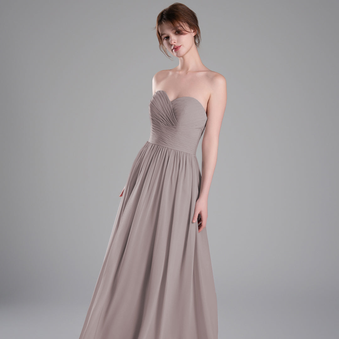 Sweetheart Neckline Pleated Bodice A-Line Dresses