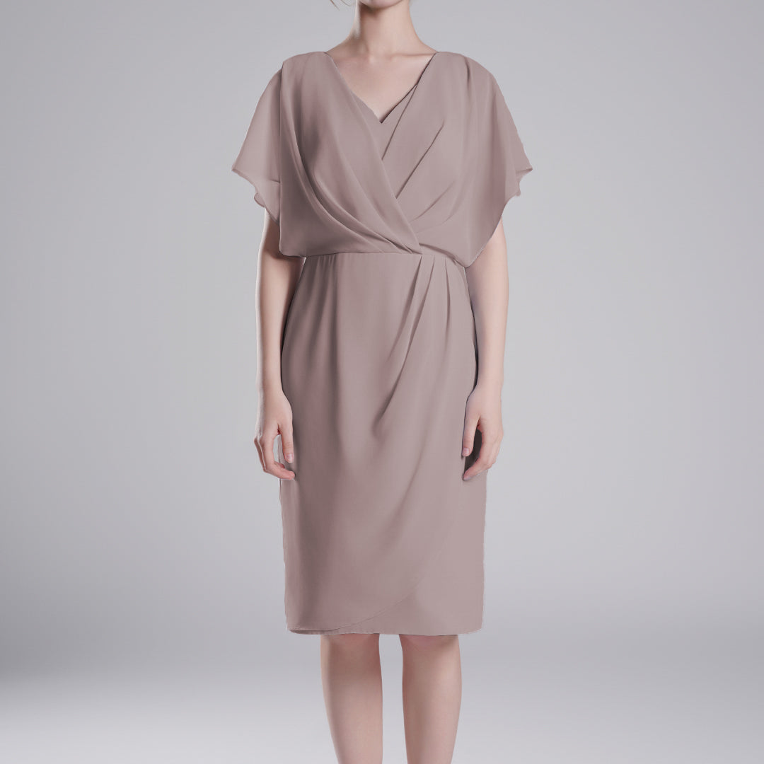 V-Neck Flowy Butterfly Sleeves Asymmetrical Wrap Dresses