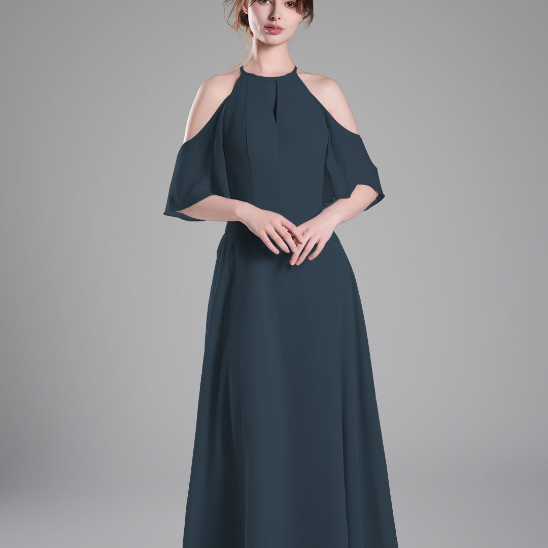 Halter Neck Flowing Sleeves High Waist Dresses