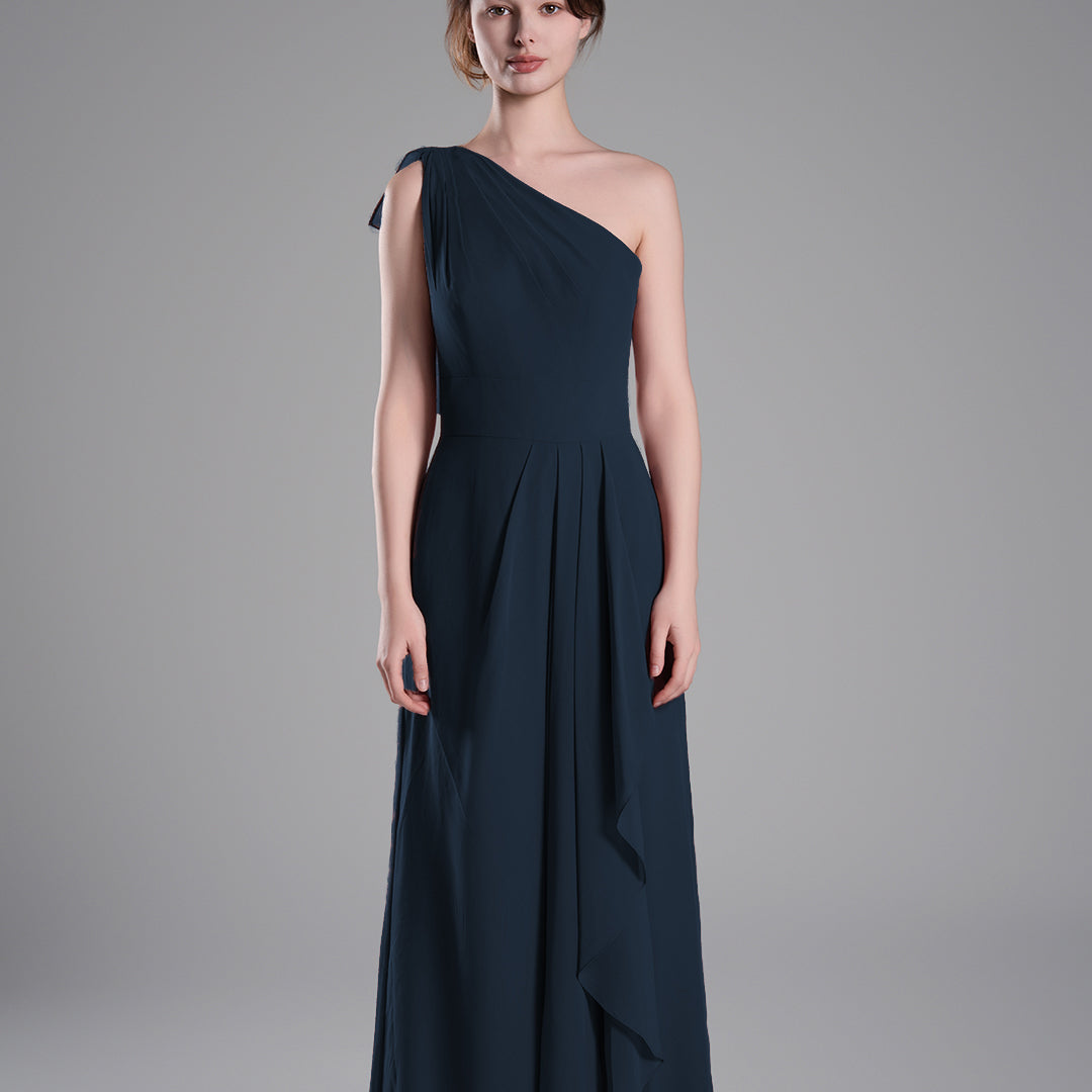 One-Shoulder Layered Drapes Flowing Mini Dresses