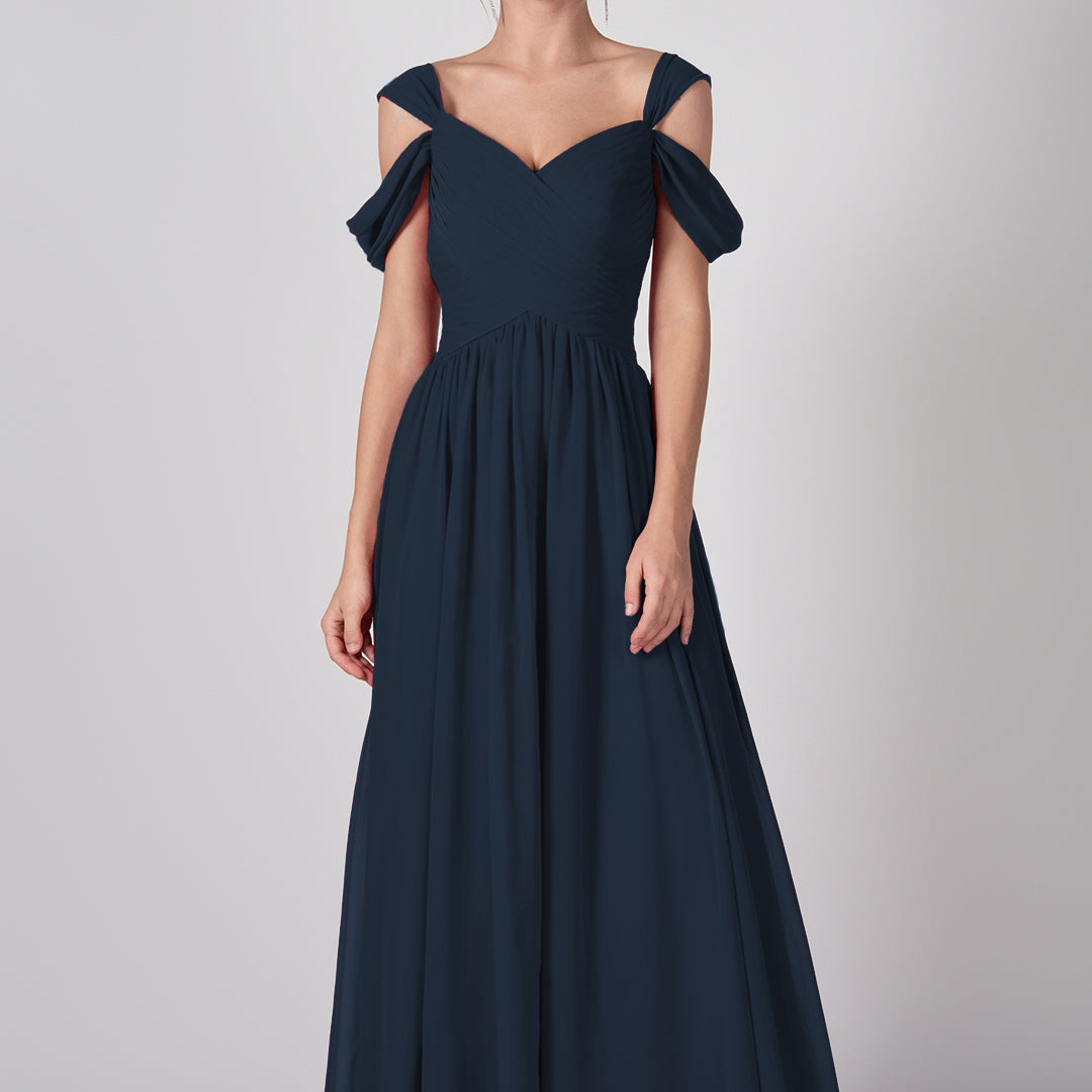 Drop Shoulder Pleated Chiffon Lace-up Dresses