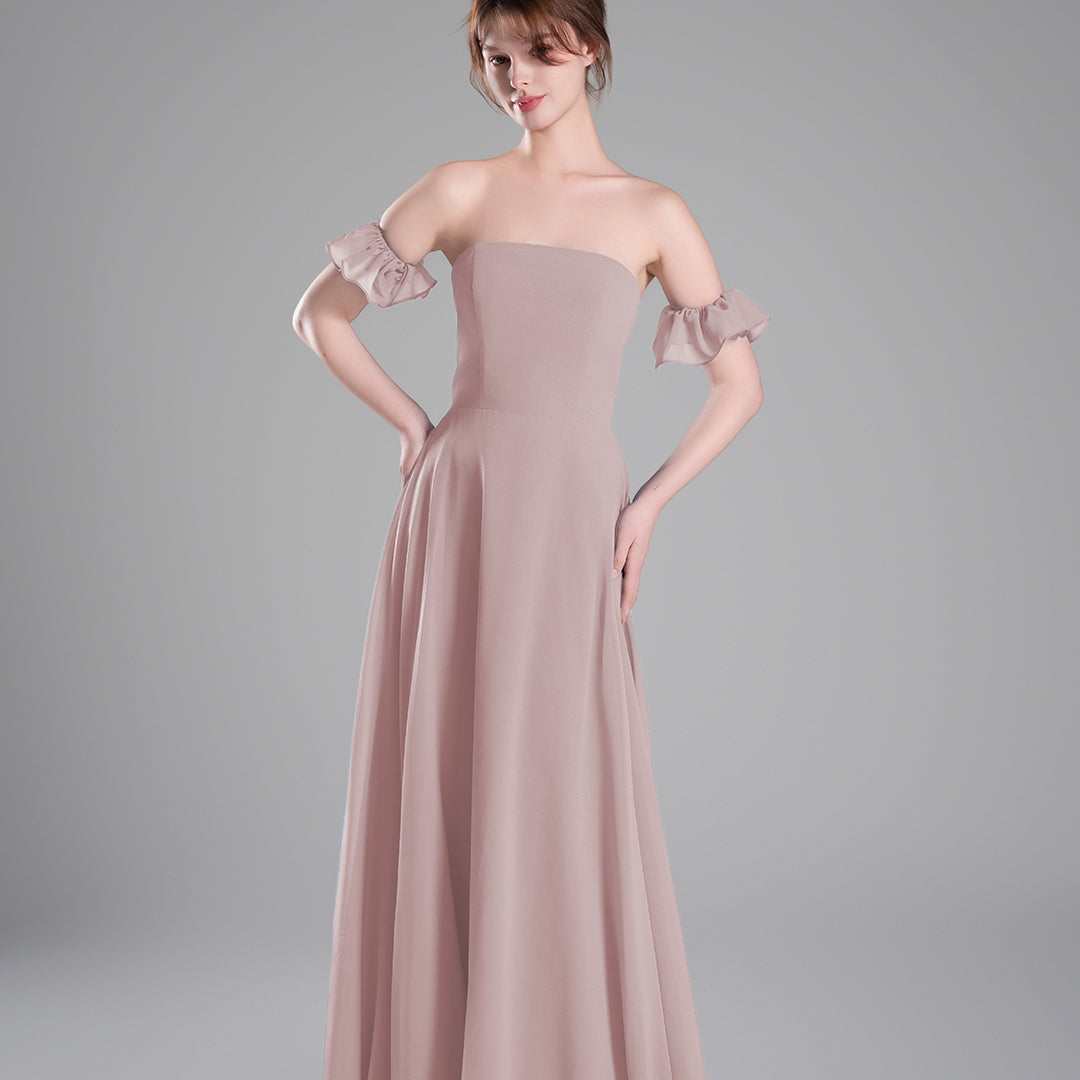 Sweetheart Neck Pleated Flowing A-Line Silhouette Dresses