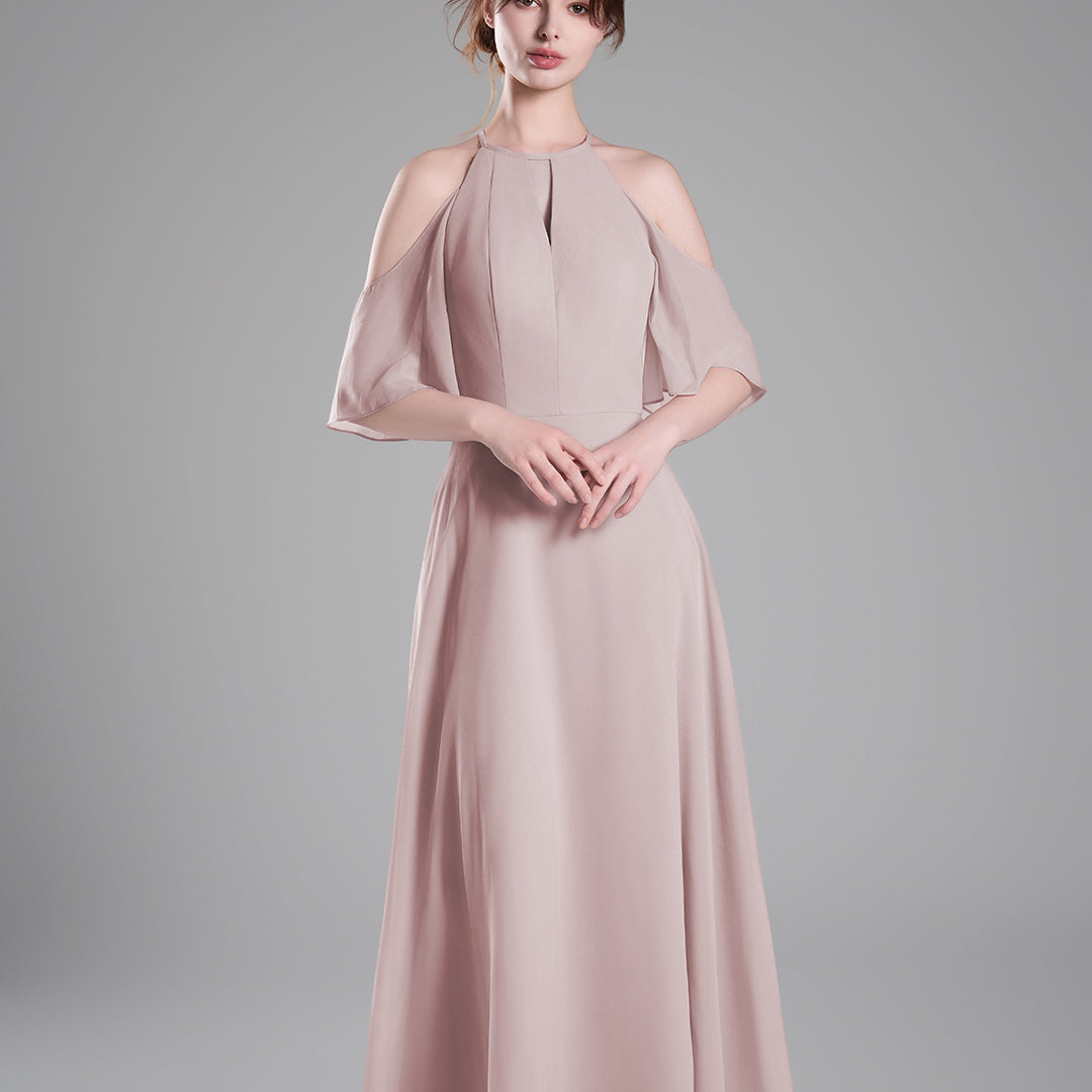 Halter Neck Flowing Sleeves High Waist Dresses