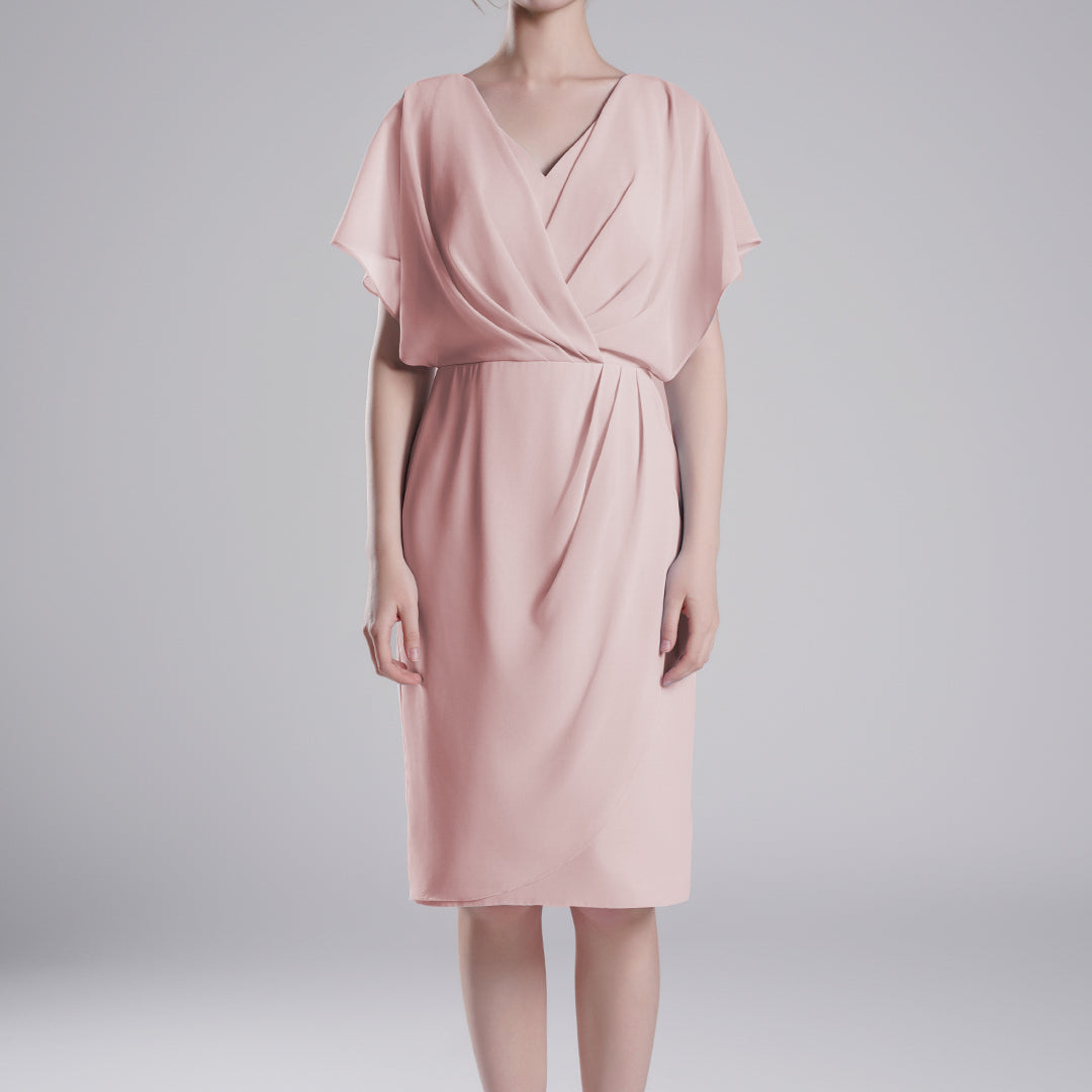 V-Neck Flowy Butterfly Sleeves Asymmetrical Wrap Dresses