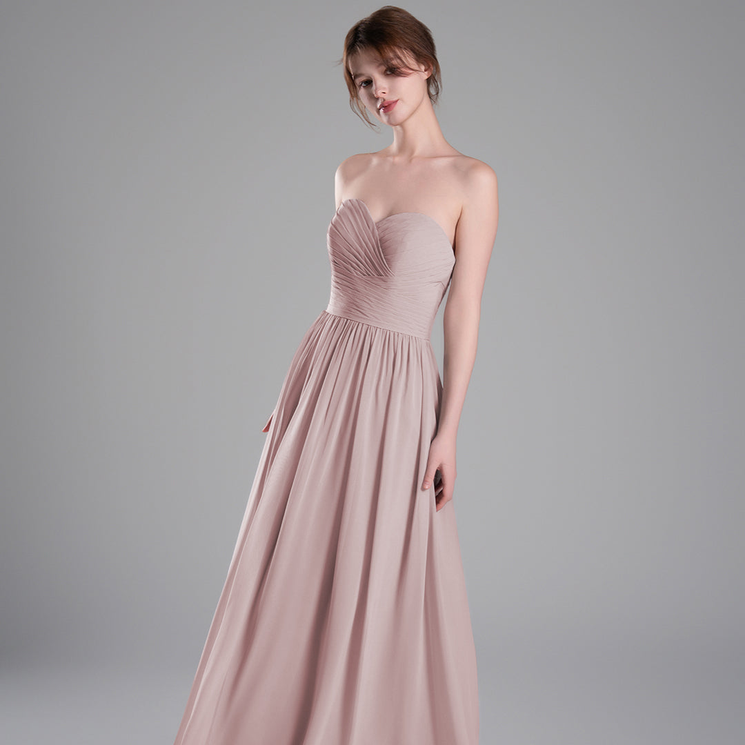 Sweetheart Neckline Pleated Bodice A-Line Dresses