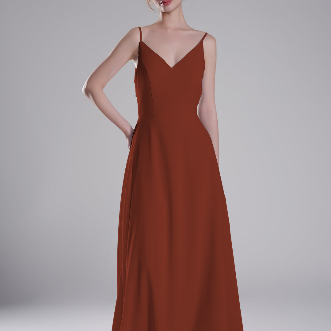 Spaghetti Straps Open Back With Tie Detail Dresses