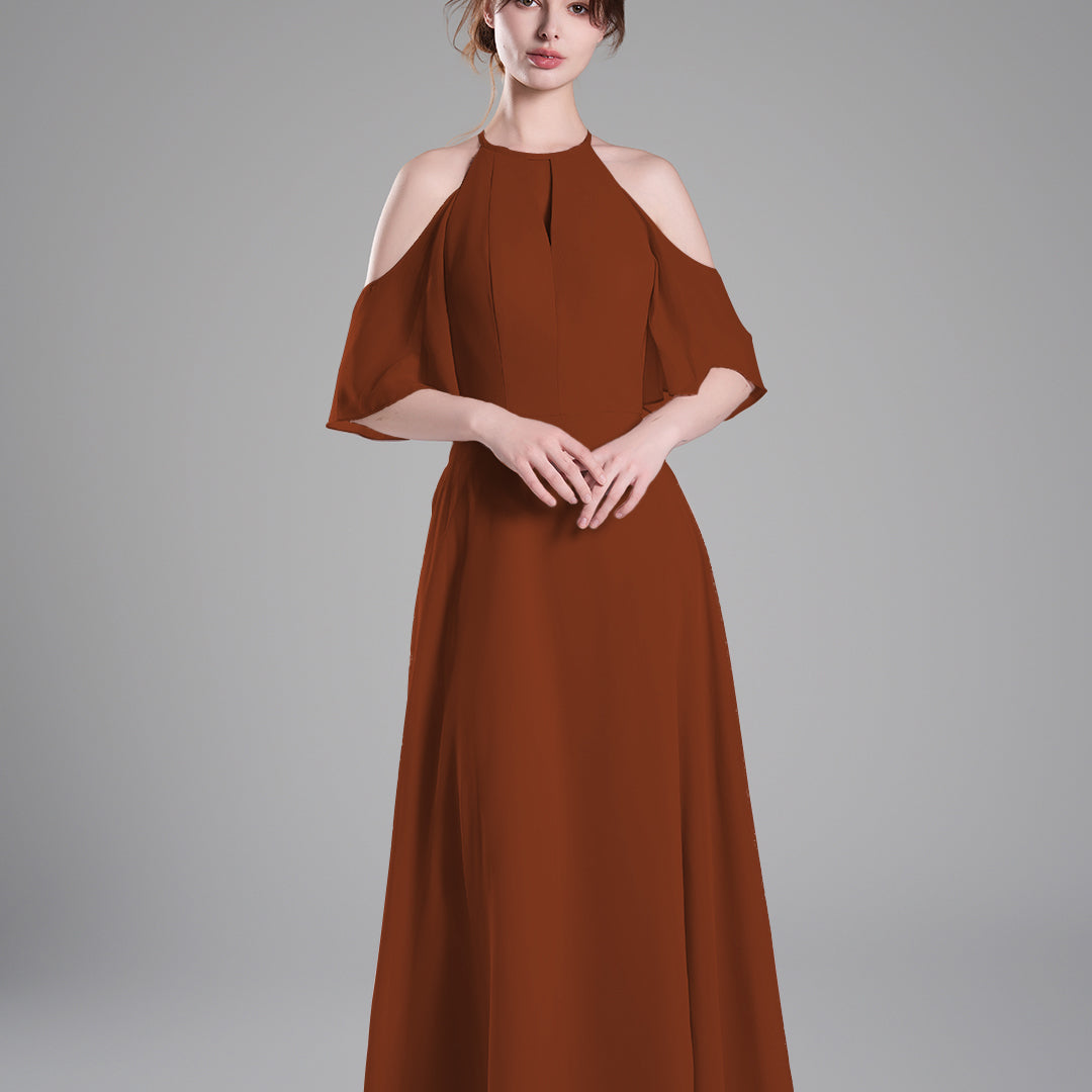 Halter Neck Flowing Sleeves High Waist Dresses