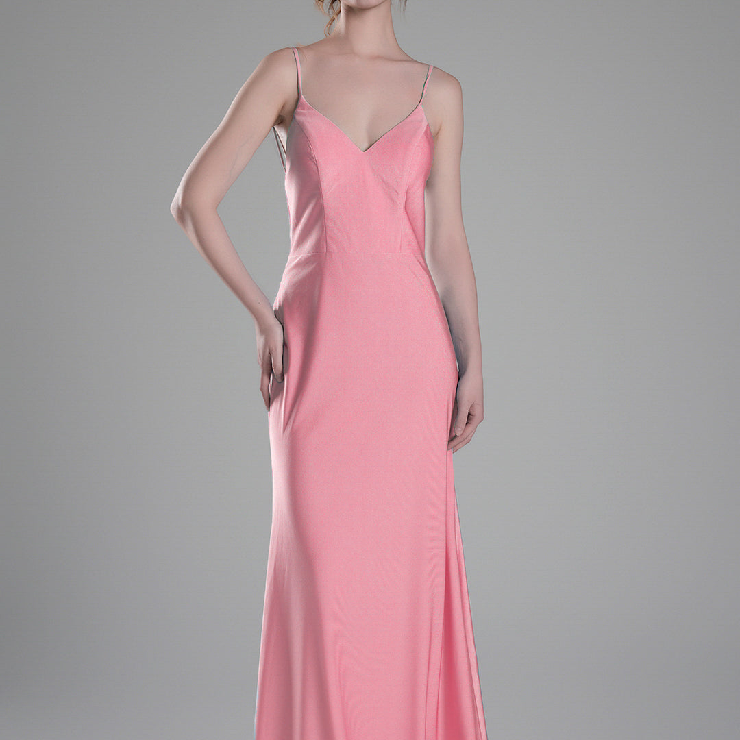 Spaghetti Straps Open Back Wrap Hip Small Tail Dresses