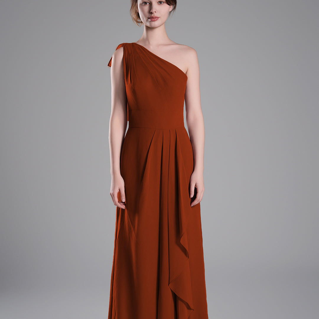 One-Shoulder Layered Drapes Flowing Mini Dresses