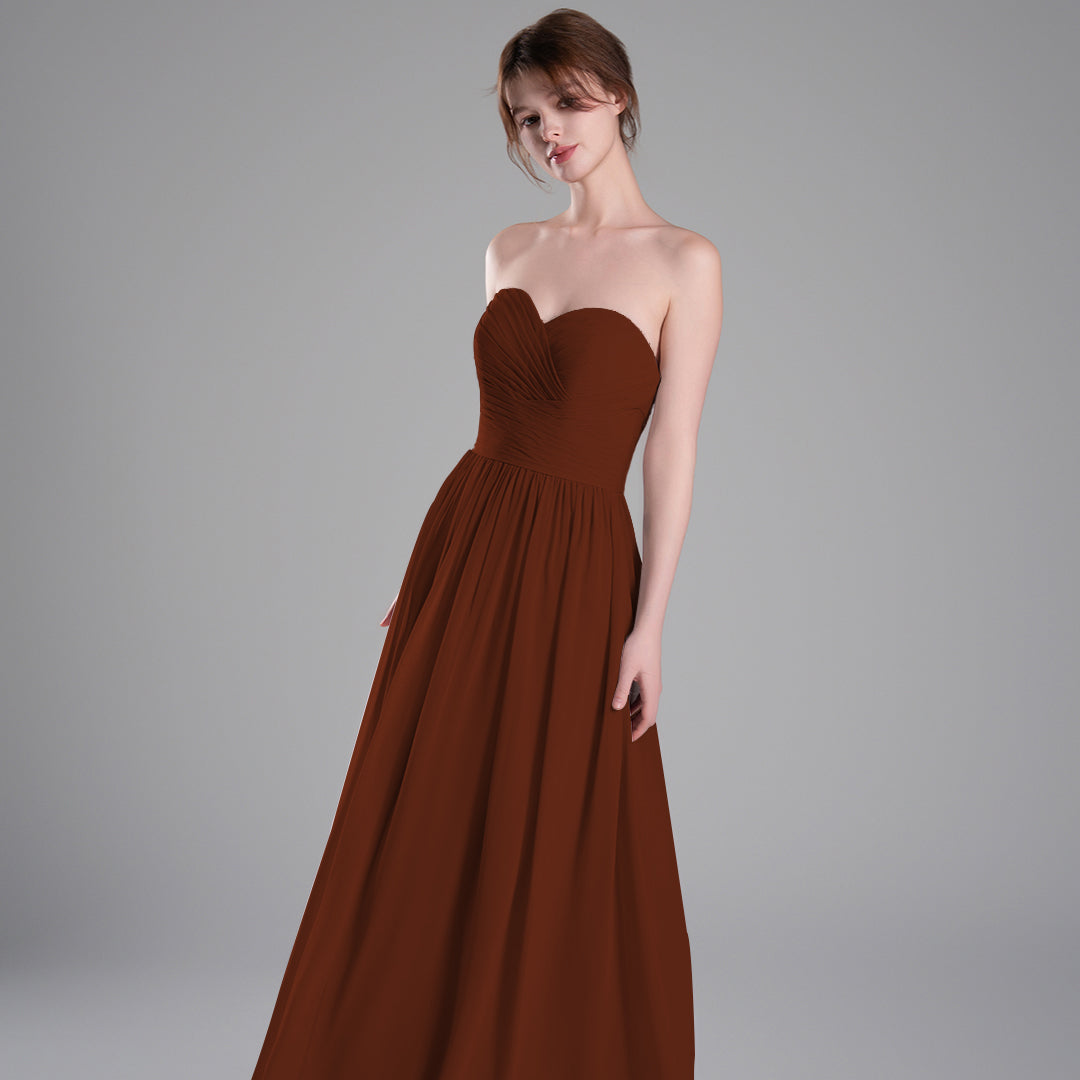 Sweetheart Neckline Pleated Bodice A-Line Dresses
