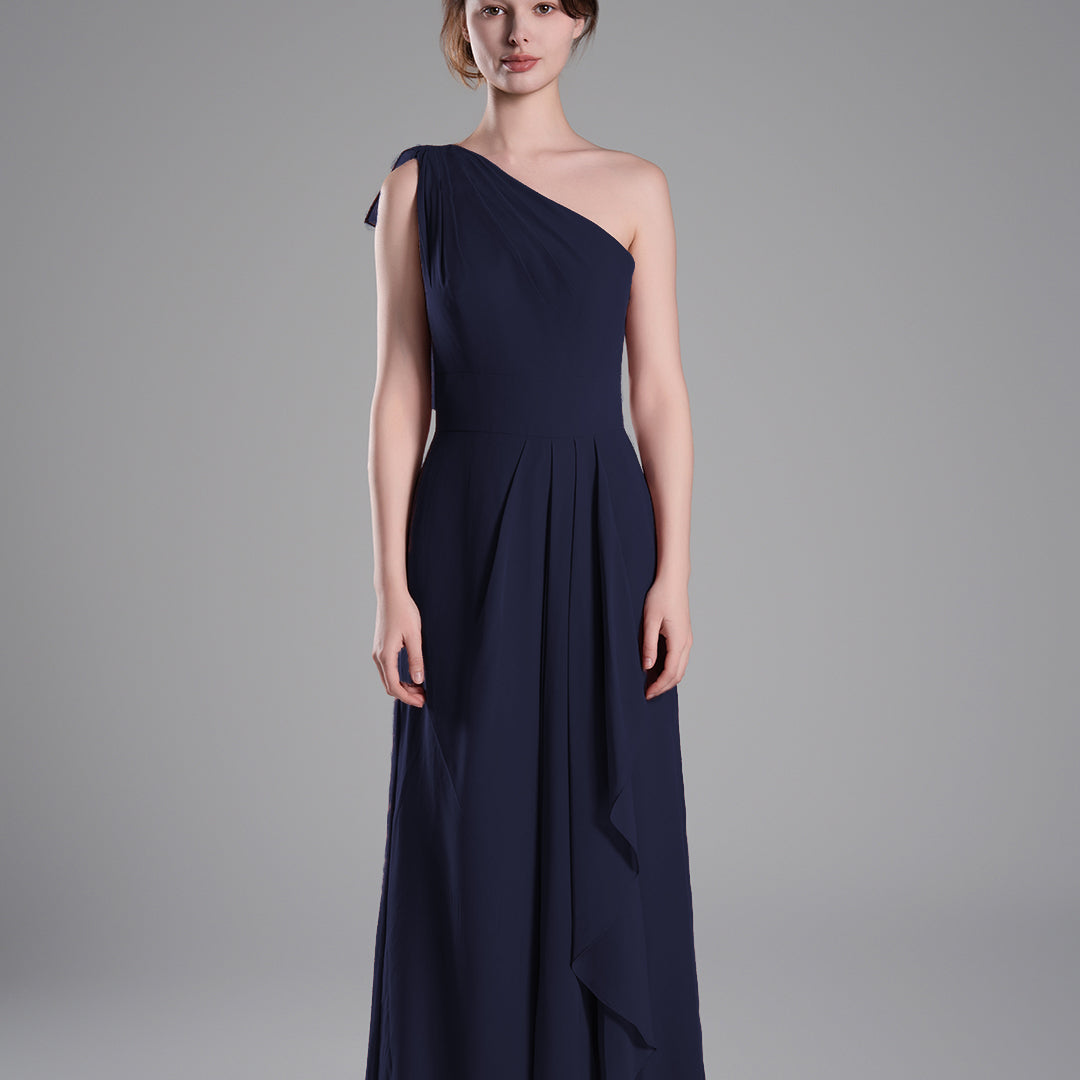 One-Shoulder Layered Drapes Flowing Mini Dresses