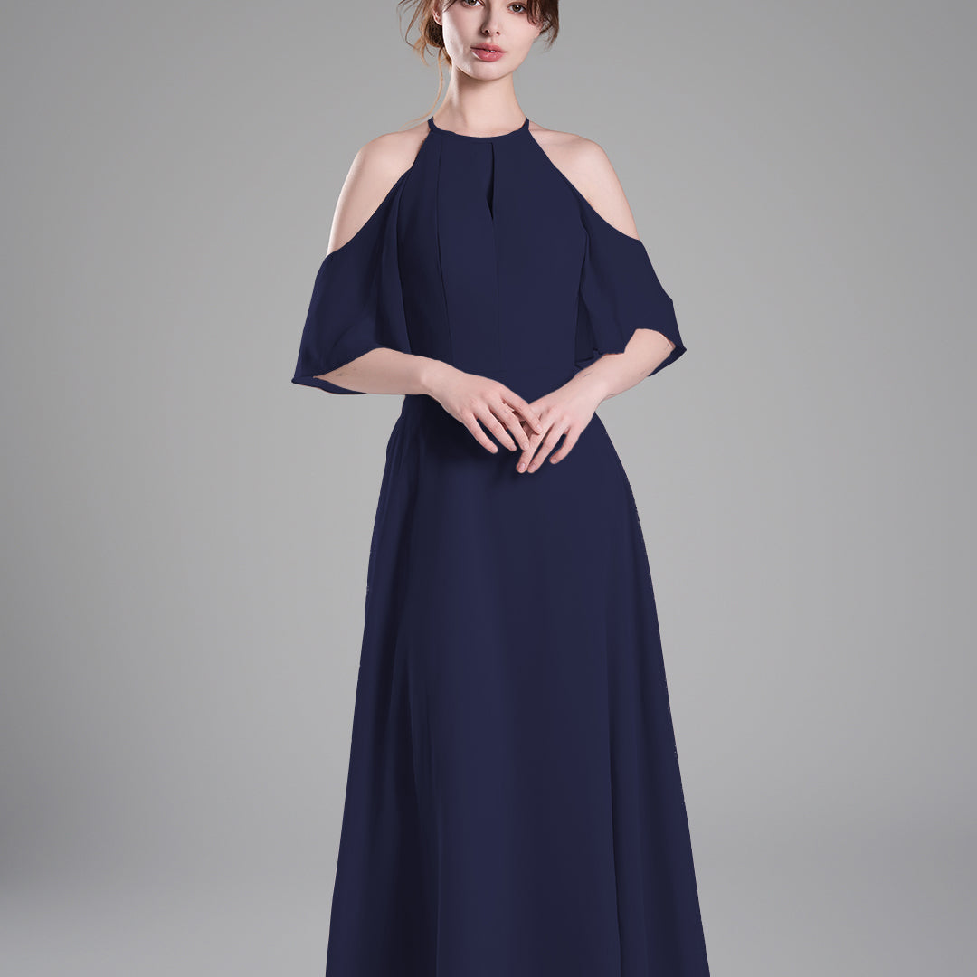 Halter Neck Flowing Sleeves High Waist Dresses
