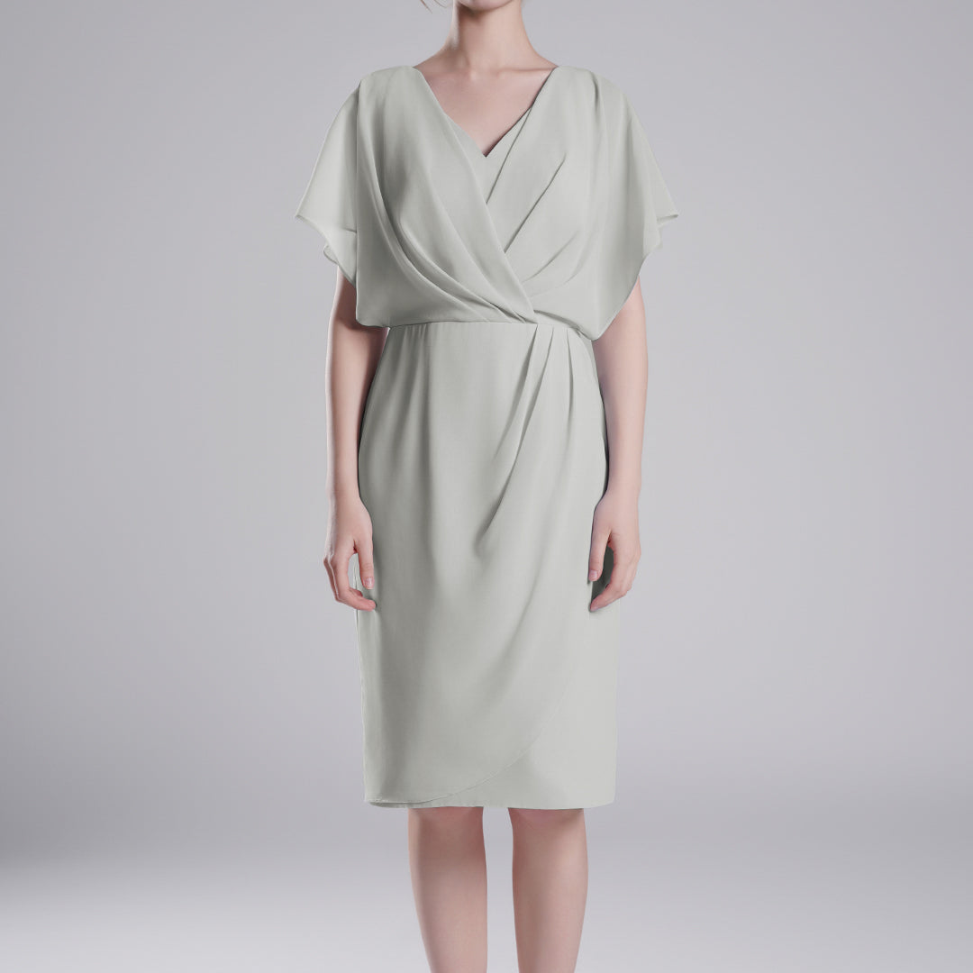 V-Neck Flowy Butterfly Sleeves Asymmetrical Wrap Dresses