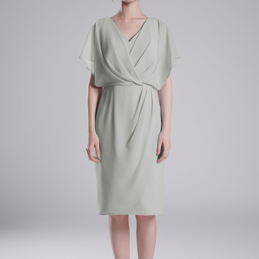 V-Neck Flowy Butterfly Sleeves Asymmetrical Wrap Dresses