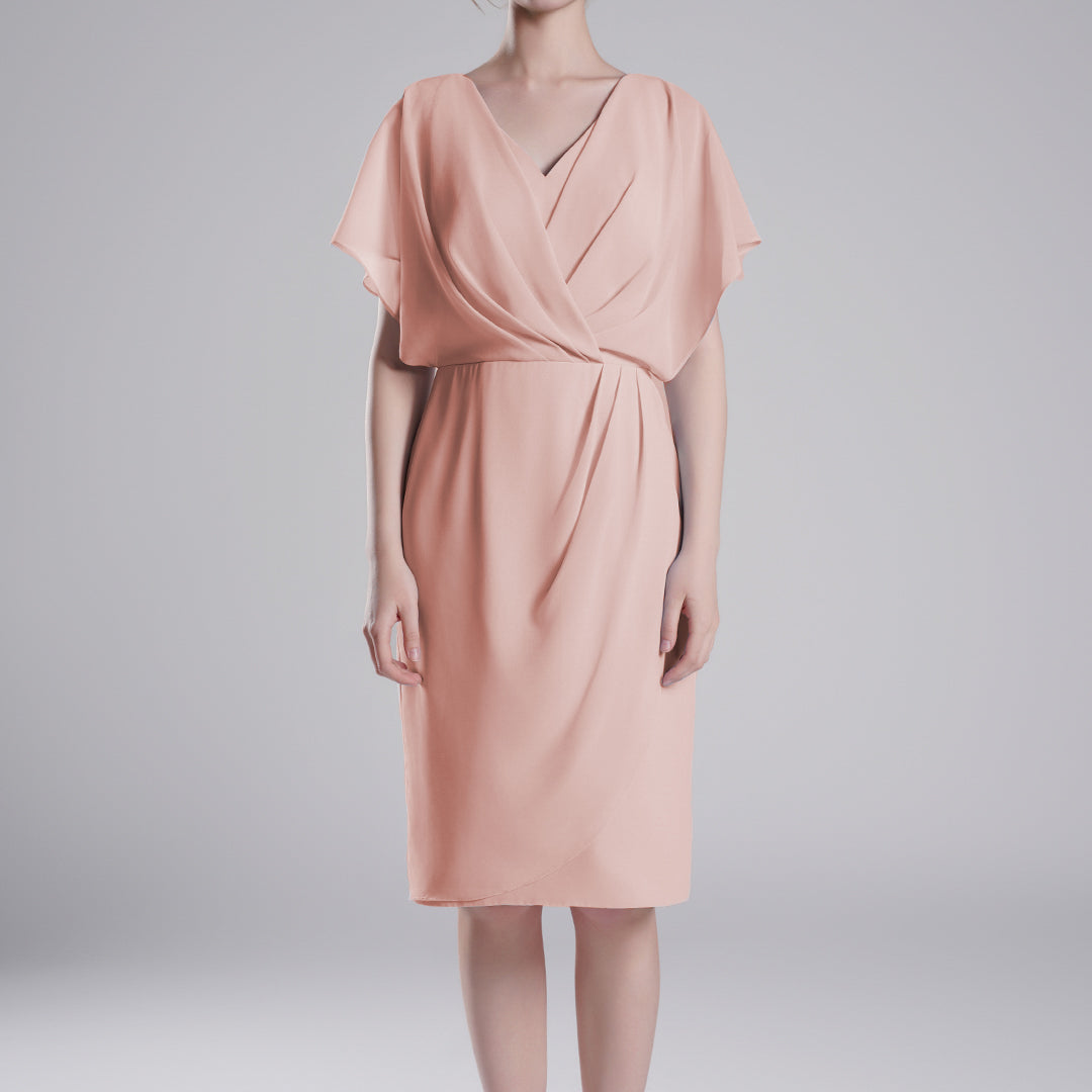 V-Neck Flowy Butterfly Sleeves Asymmetrical Wrap Dresses