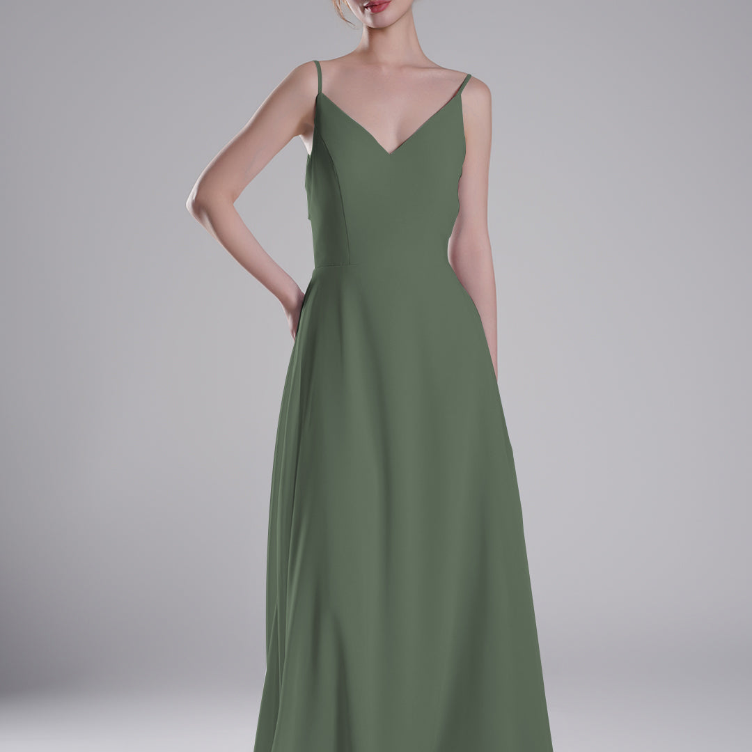 Spaghetti Straps Open Back With Tie Detail Dresses