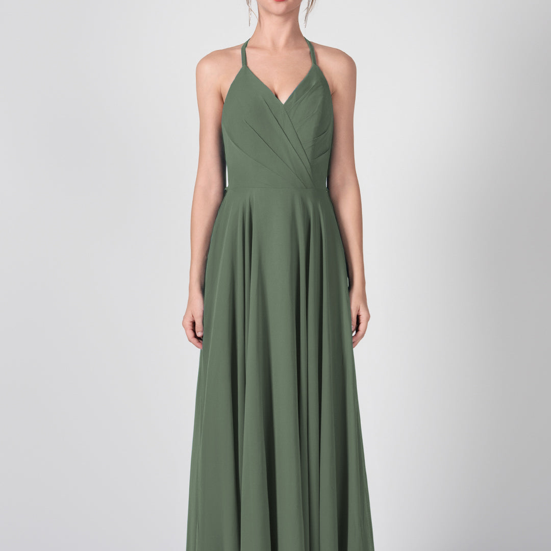 Robes trapèze à bretelles et dos ouvert à volants