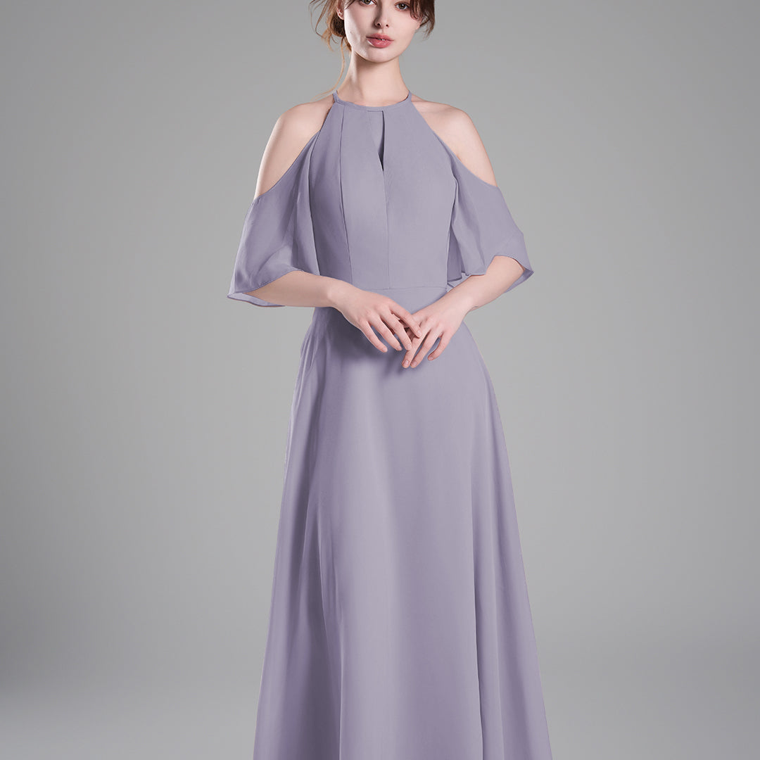 Halter Neck Flowing Sleeves High Waist Dresses