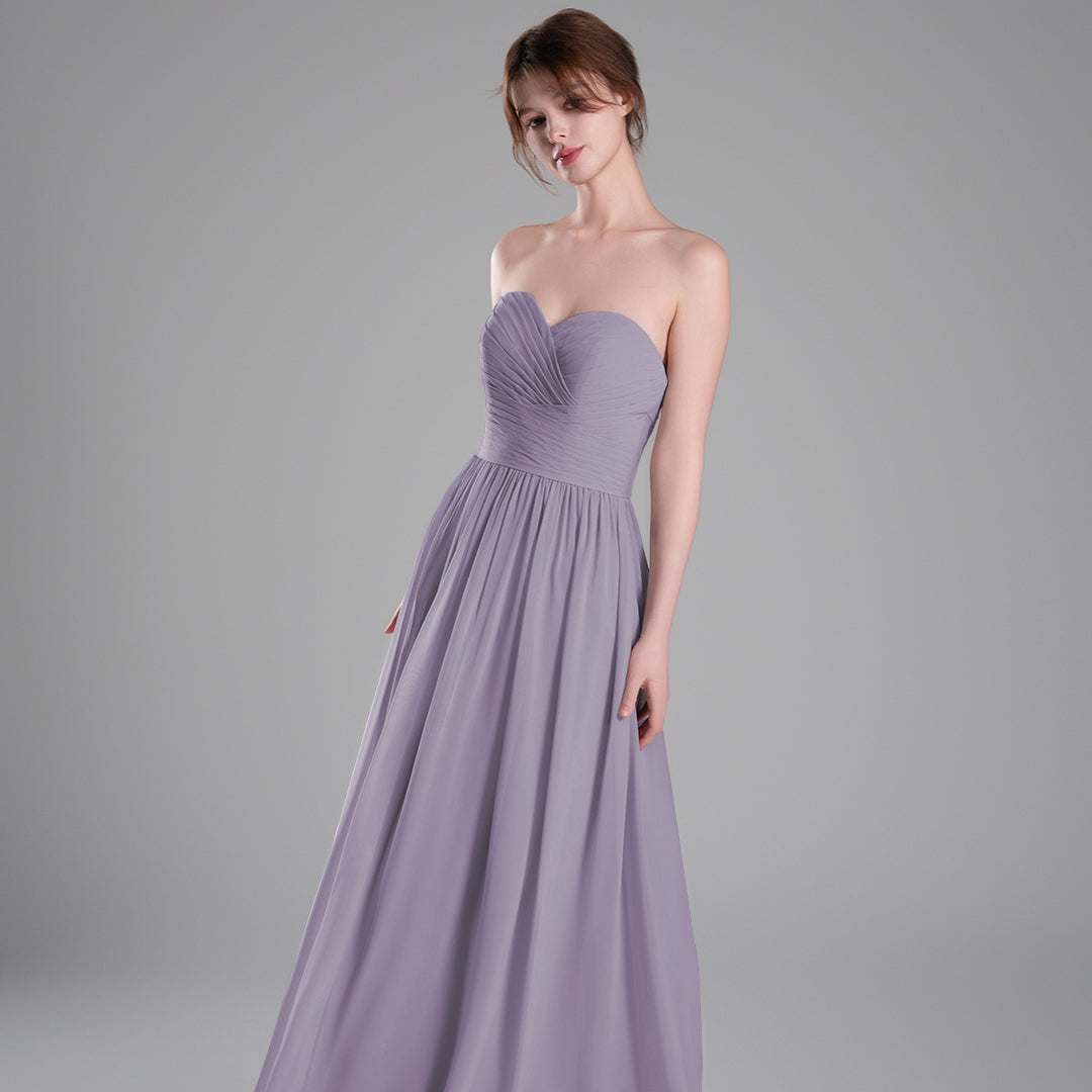 Sweetheart Neckline Pleated Bodice A-Line Dresses