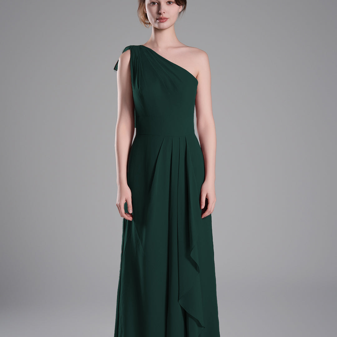 One-Shoulder Layered Drapes Flowing Mini Dresses